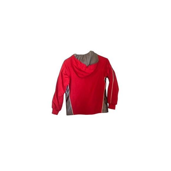 EK Gear Unisex Red Hooded Windbreaker Jacket Size 12/12 Casual Zip-Up - Picture 3 of 7